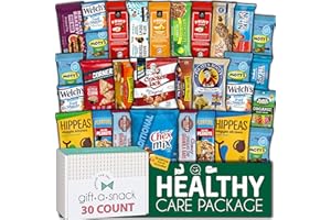 NUT CRAVINGS Gift A Snack - Healthy Snack Box Care Package + Greeting Card (30 Count) Graduation Birthday Treats Gift Basket, Nutritious Granola Breakfast Bars - Cravy Food Assortments & Variety Gifts
