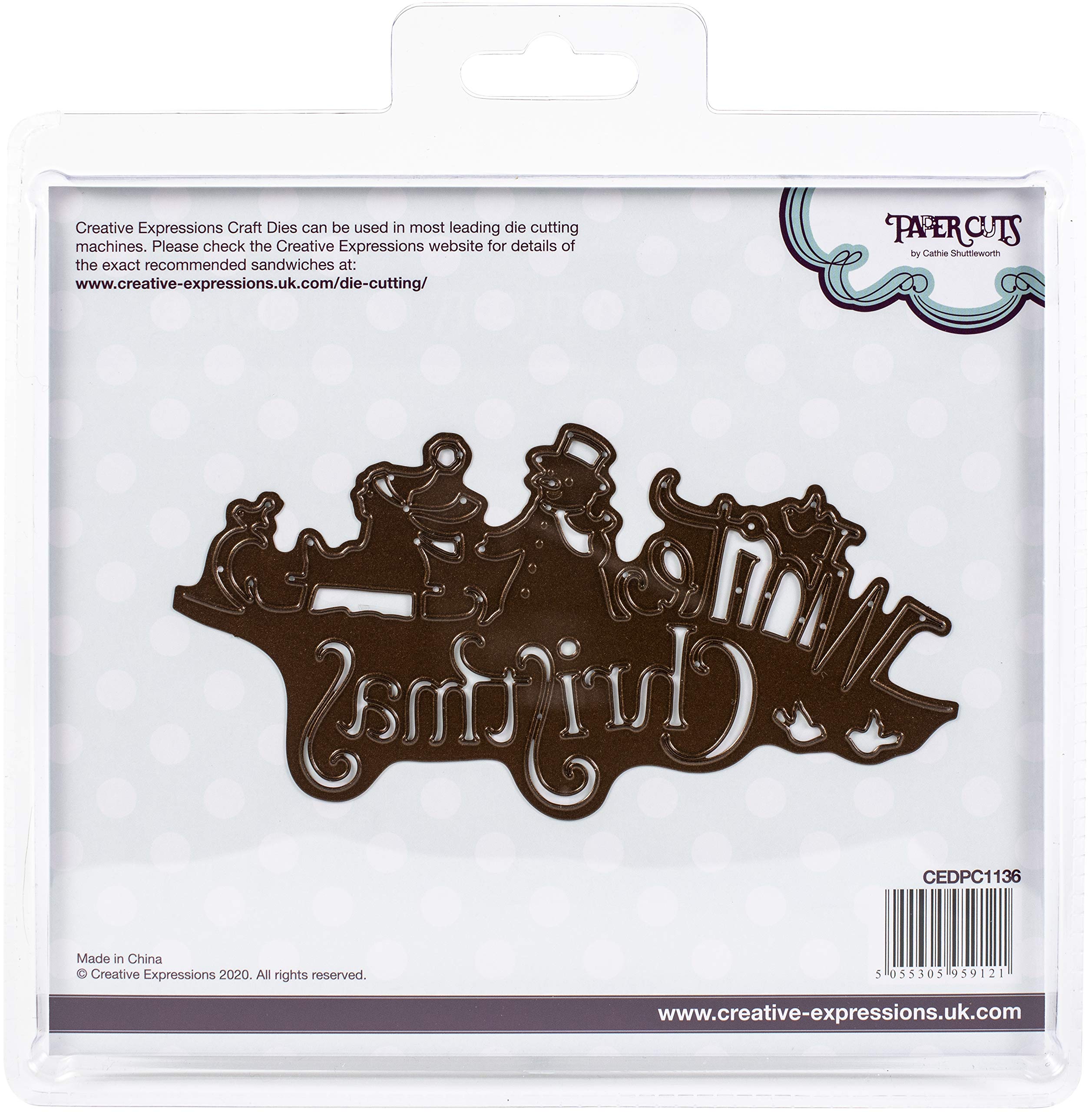 Creative Expressions Paper Cuts Edger-White Christmas-Craft Die, Metal, Size 14.6 x 7.1 cm CEDPC1136