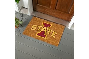 Team Sports America NCAA Iowa State University Natural Coir Doormat | Official Full Color Team Logo | 28 x 16 Inches | Non Slip Back | Front Door Welcome Floor Mats | Indoor Outdoor Entrance Rug