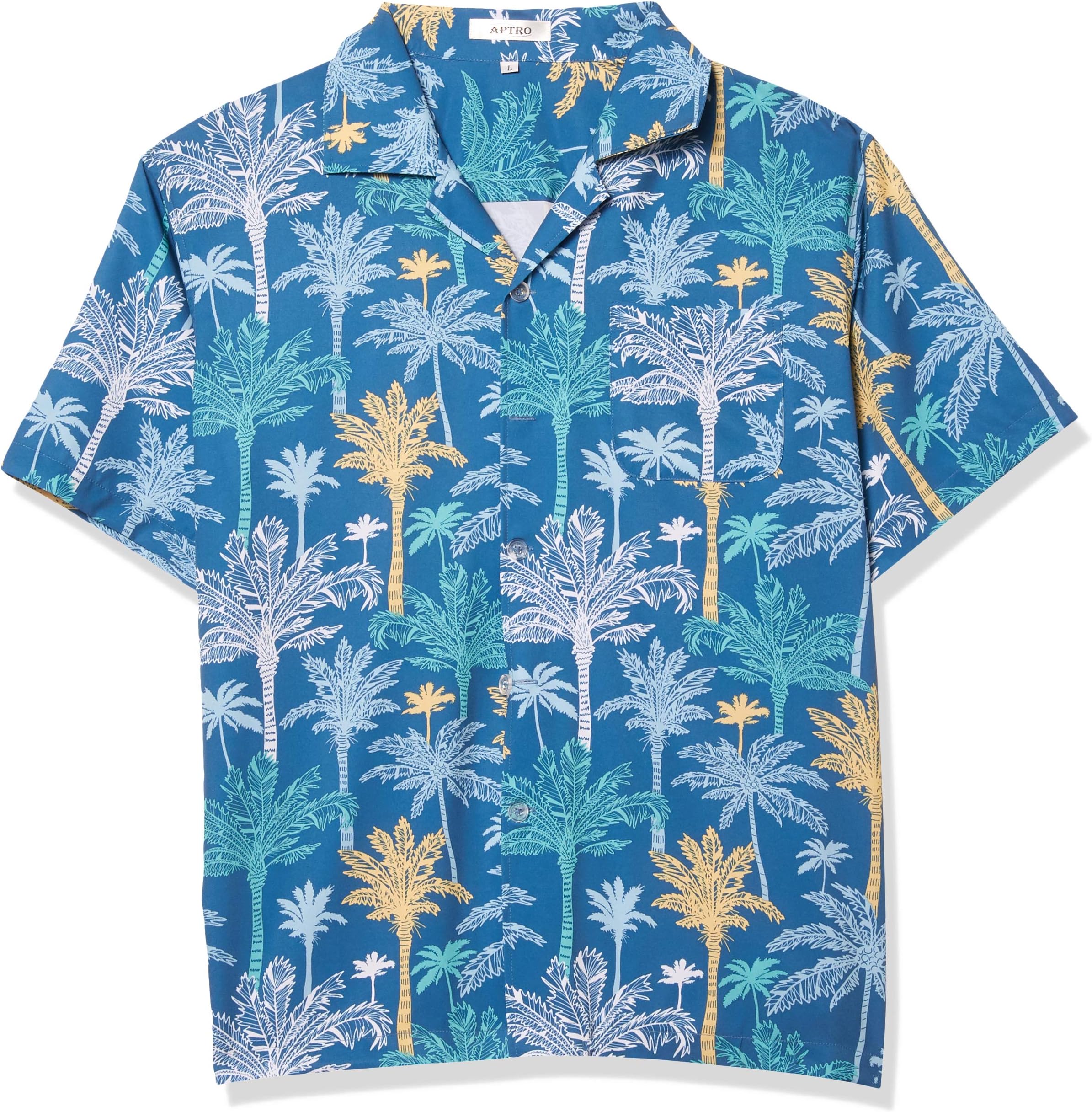 APTRO Men's Casual Hawaiian Shirt 4 Way Stretch Relax Fit Short Sleeve Tropical Shirts