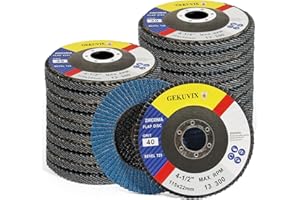 GEKUVIX Flap Discs 4-1/2 for Angle Grinder 20 PCS, Zirconia Abrasive Grinding Disc, 40/60/80/120 Assorted Grits Angle Grinder Sanding Disc, T27 Grinding Wheel for Grinding, Finishing, Deburring