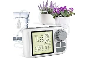 Grenebo Automatic Plant Waterer Indoor with Programmable Timer, Rechargeable Auto Drip Irrigation Kits for Potted Plants, Self-Watering System for Indoor Plants with Timed and Measured