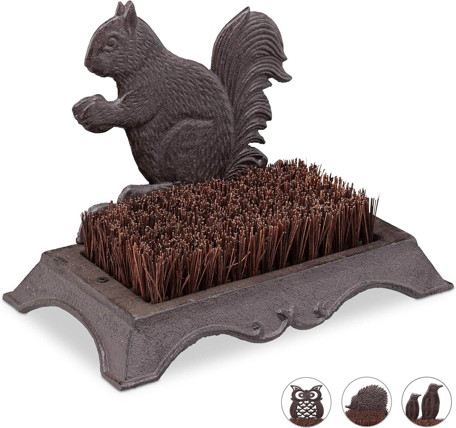 Relaxdays Cast Iron Shoe Brush, Hard Bristles, Antique, Outdoor Boot