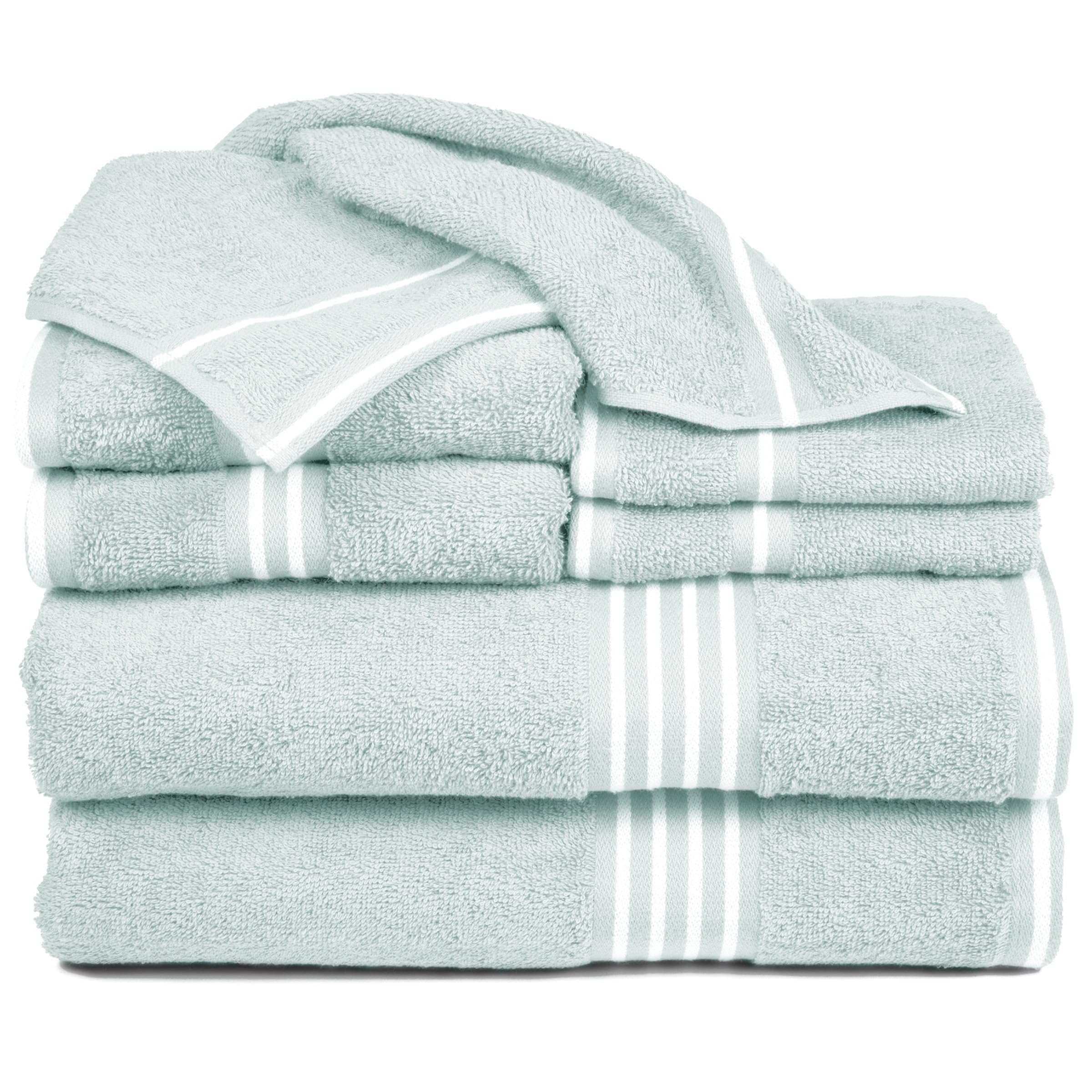Lavish Home Rio 8 Piece 100% Cotton Towel Set - Seafoam