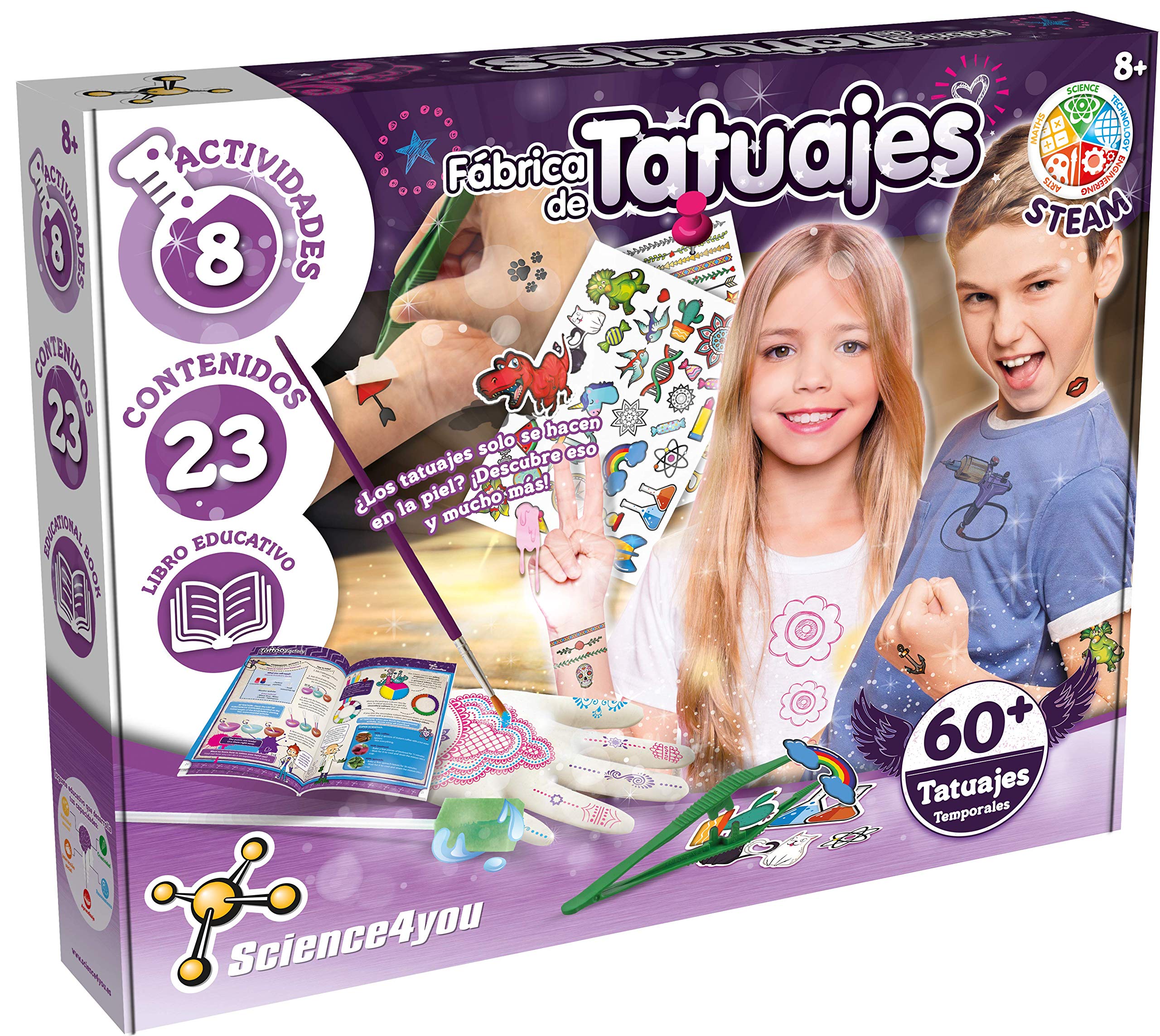 Science4you-5600983615045 Children's Tattoo Factory +8 Years, Multicolor (80002225)