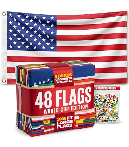 Amazon.com : World Cup 2026 Flags – Complete Set of 48 National
