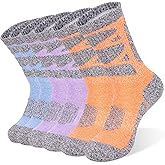 Tphon Womens Hiking Socks Boot Work Crew Cushion Socks Cozy Athletic Sock for Women 3 Pairs