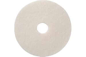 Americo White Super Polish Floor Pad, 12" Diameter, 3.25" Center Hole, 5 Pads/Case, Machine Floor Pads for Polishing Dry Floors, Made of 100% Recycled Content, USA Made