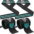 Wrist Wraps + Lifting Straps Bundle (2 Pairs) for Weightlifting, Cross Training, Workout, Gym, Powerlifting, Bodybuilding - Support for Men/Women, Avoid Injury During Weight Lifting