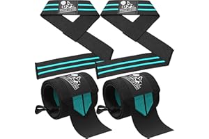 Wrist Wraps + Lifting Straps Bundle (2 Pairs) for Weightlifting, Workout, Gym, Powerlifting, Bodybuilding - Support for Women