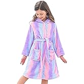 Doctor Unicorn Soft Hooded Rainbow Bathrobe Sleepwear for Girls