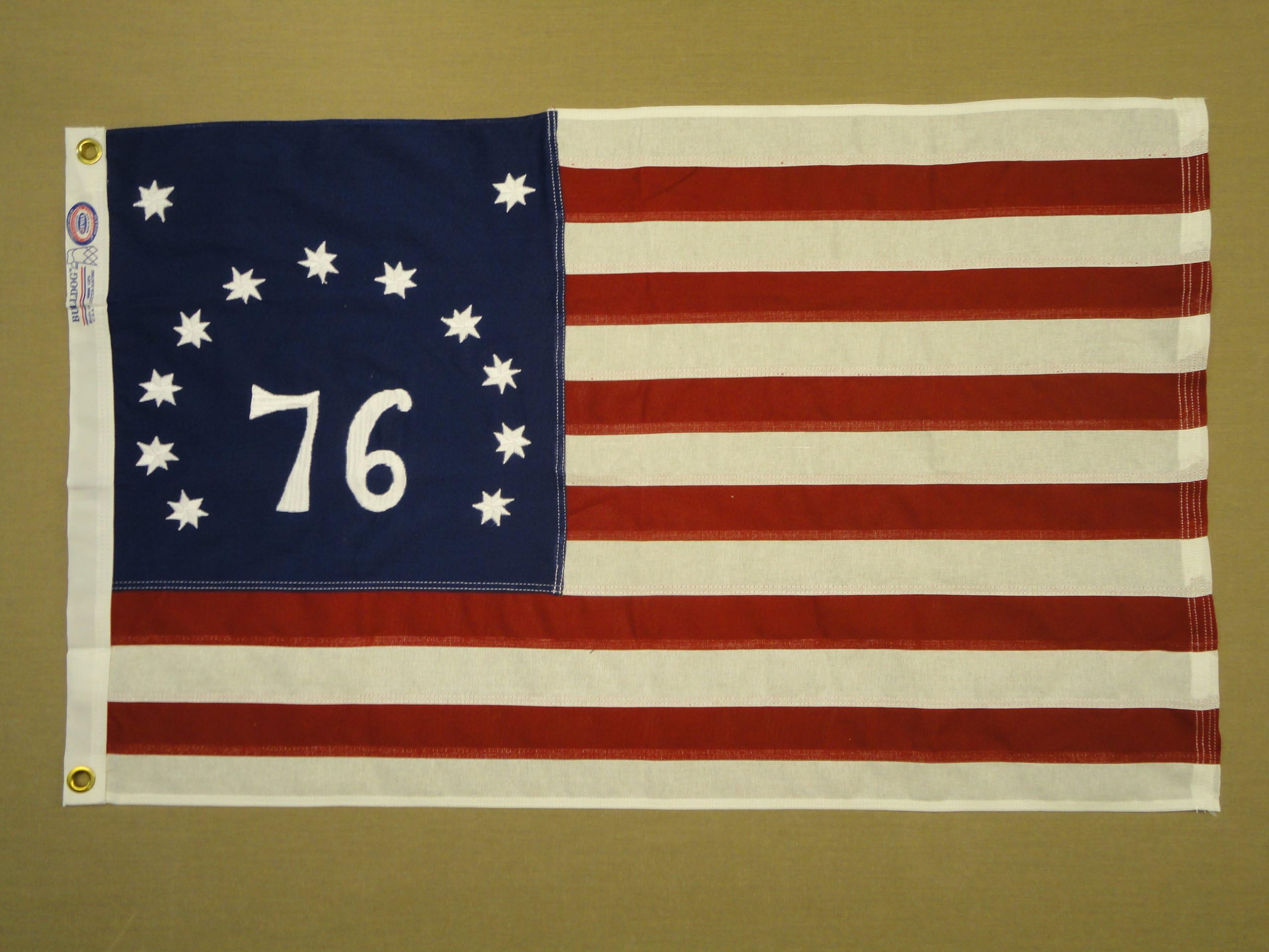 Ruffin Flag CompanyBulldog Bennington Spirit of '76 Indoor Outdoor Sewn Cotton Flag Grommets 3' X 5'