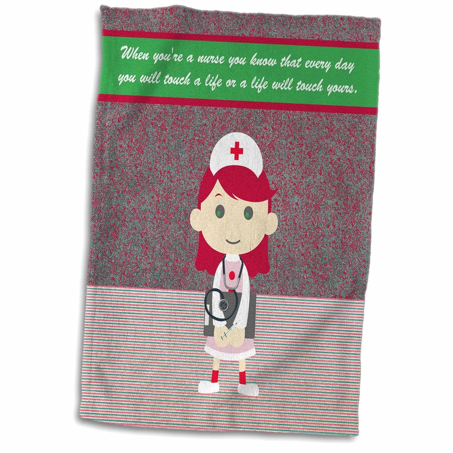 15 Towel, TWL_211530_1 Hair Red with Nurse Cute Life a