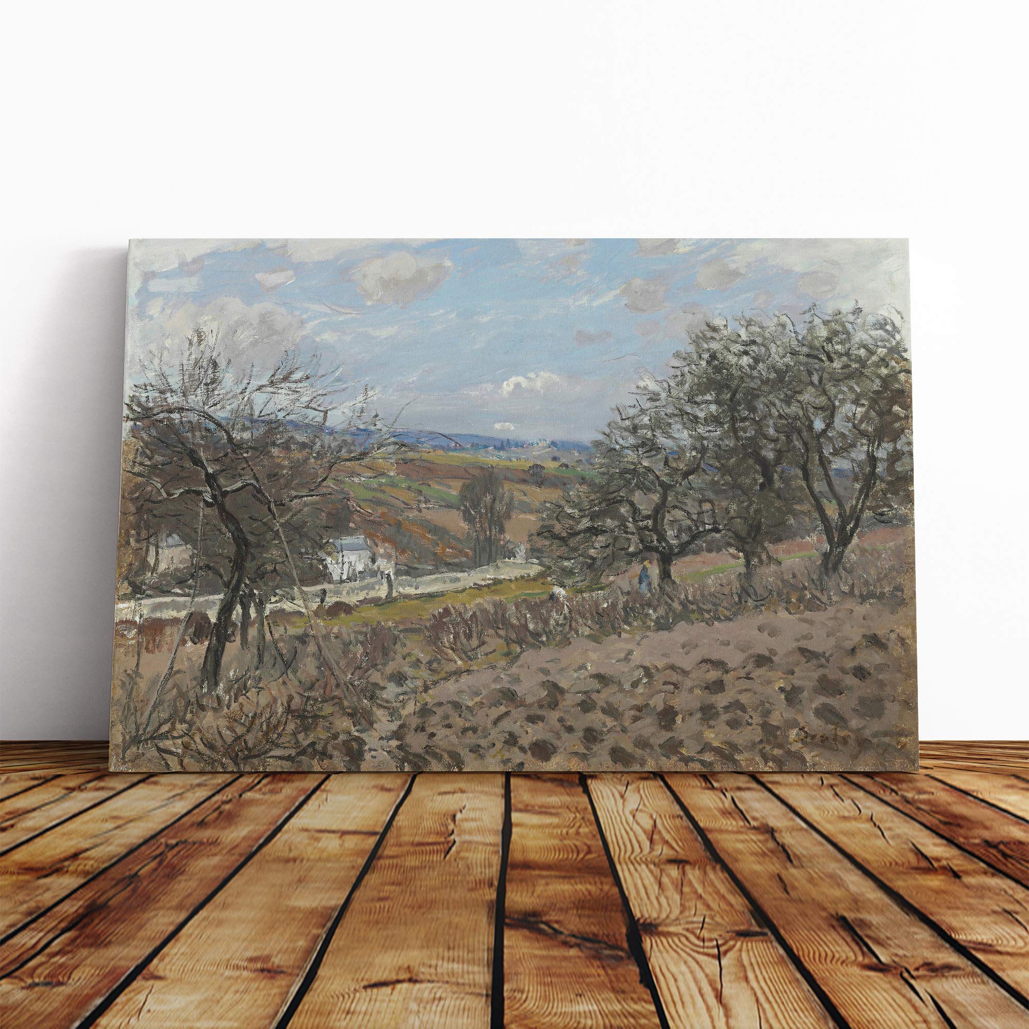Alfred Sisley Bougival Canvas Print | Gallery Wrapped 30mm Frame Wall Art | 20x14 inches | Ready to Hang | Modern Picture | Living Room Bedroom Lounge Office