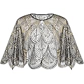 BABEYOND 1920s Shawl Wraps for Women, Sequin Beaded Shawls and Wraps for Evening Dresses Party