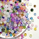 DAHI 500pcs Glass Beads 8mm Round Crystal Bead Colorful Assorted Glass Beads for Jewelry Making Bracelets Necklaces Earrings (Colorful)