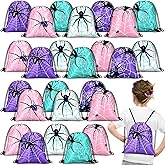 Lothee 30 Pcs Spider Party Favor Bags Spider Drawstring Bag Birthday Party Decorations Gift Treat Goodie Candy Backpack (Elegant Style)