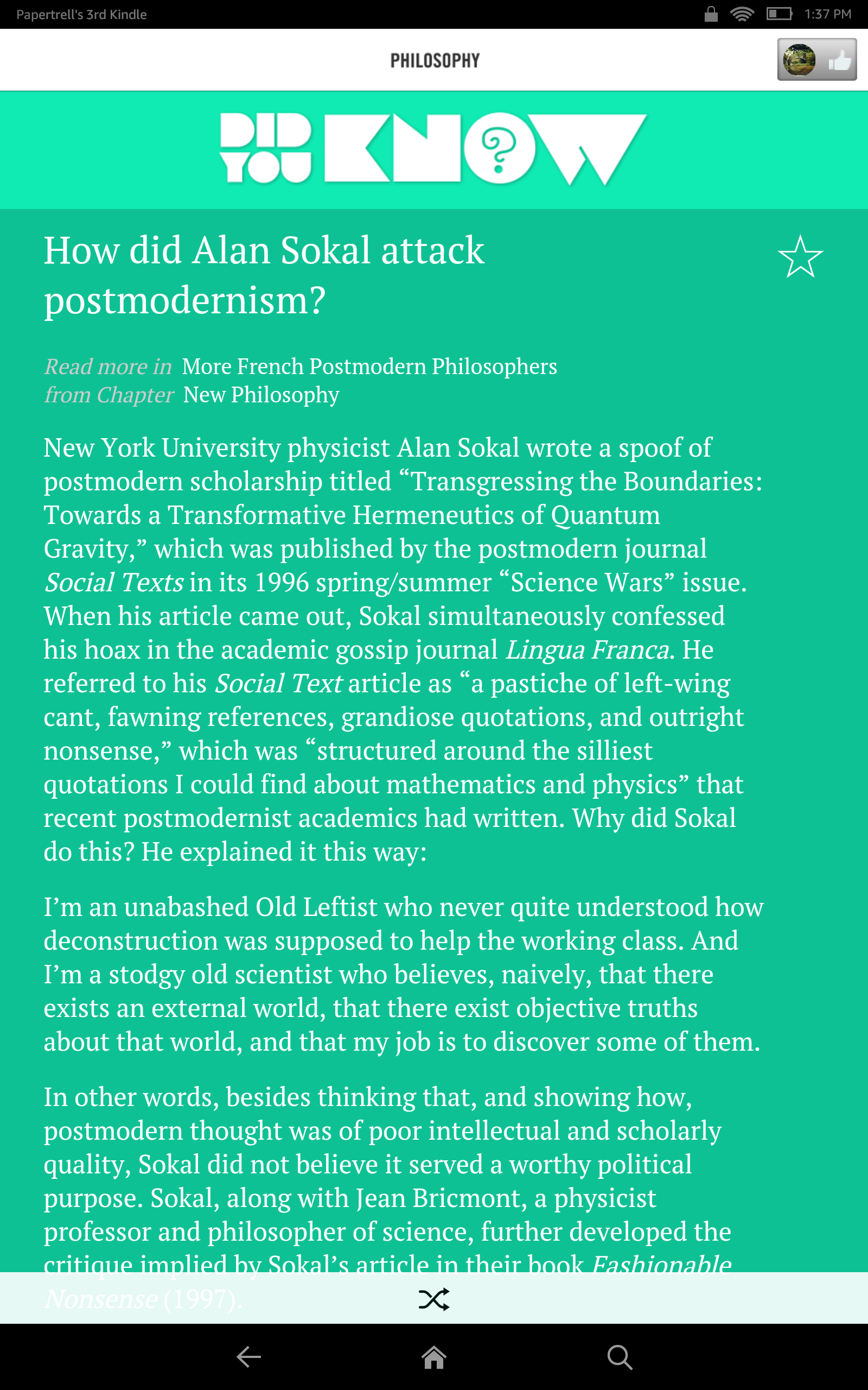 The Handy Philosophy Answer Book