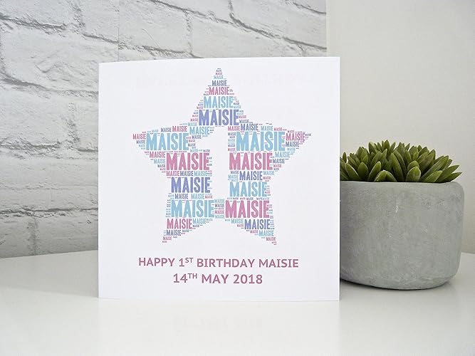 Amazon Com Personalized 1st Birthday Card Girls Handmade