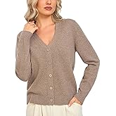 VETLURY Knit Cardigans for Women - 100% Merino Wool Sweater V-Neck Chunky Warm Open Front Jacket with Buttons for Fall Winter