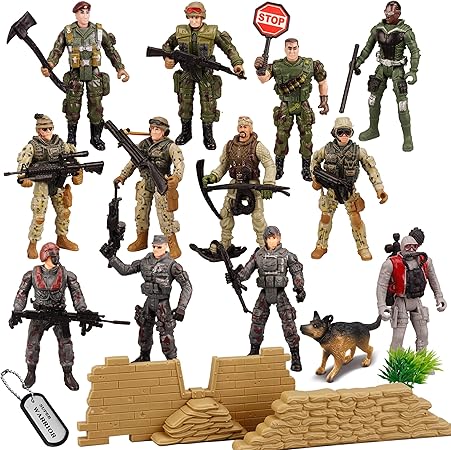 Amazon Joyin 16ピース ミリタリートイ 兵士 プレイセット 陸軍 男性 フィギュア 12体のリアルなアーミーレンジャー アクション フィギュアと武器ギアアクセサリー ミリタリー コンバットトイ フィギュア ドール 通販