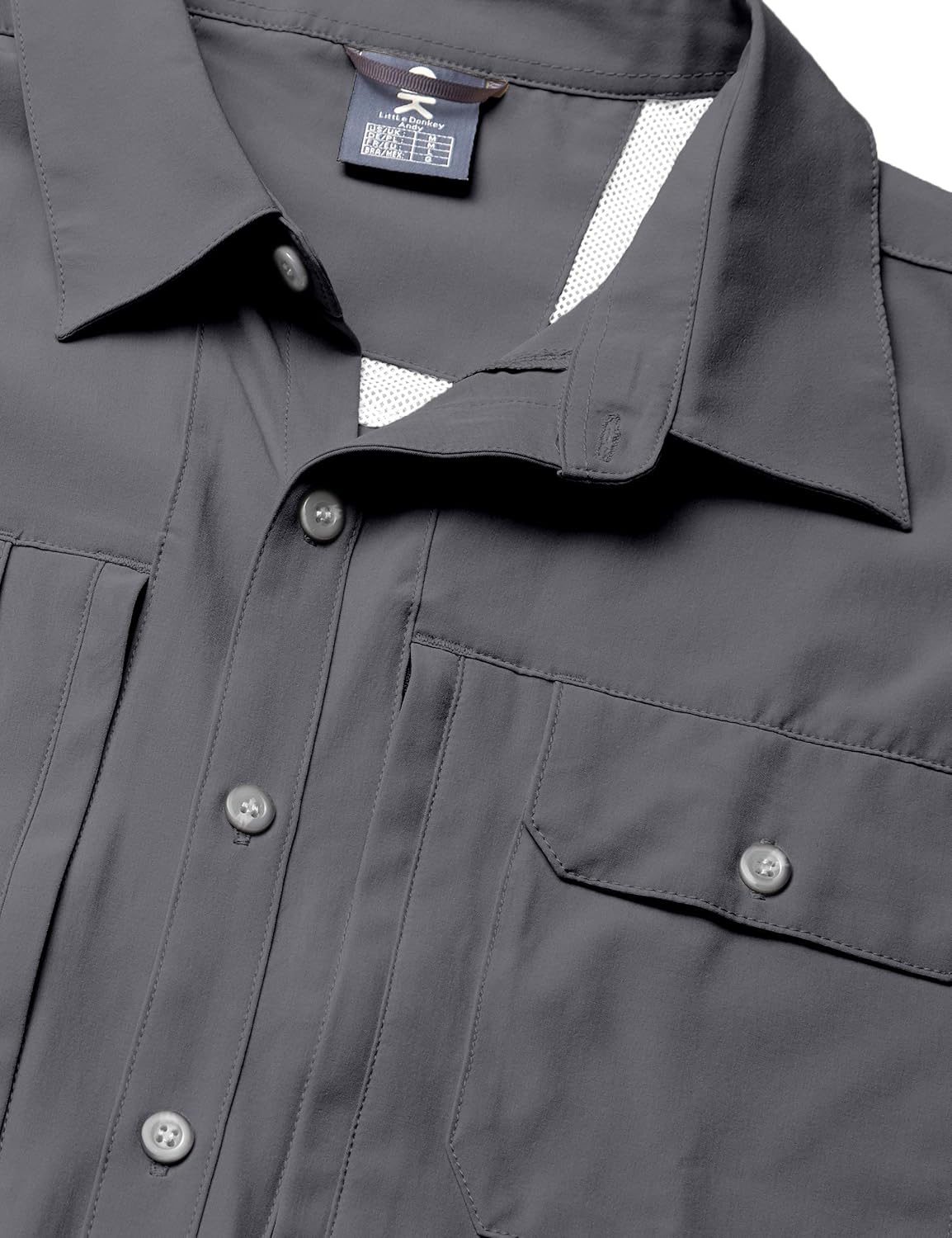 Little Donkey Andy Men's Lightweight Short Sleeve Shirt Quick Dry Stretch Shirt for Hiking Travel, UPF50: Clothing