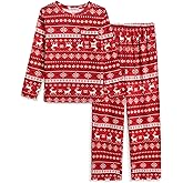 Arshiner Boys Loose-fit Pajamas Long Sleeve Top and Pants 2 Piece Pajama Set for Big Boys 5-13 Years
