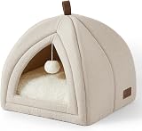 Bedsure Cat Cave Bed Igloo with Removable Washable Cushion Beige 40x40x40cm view 7
