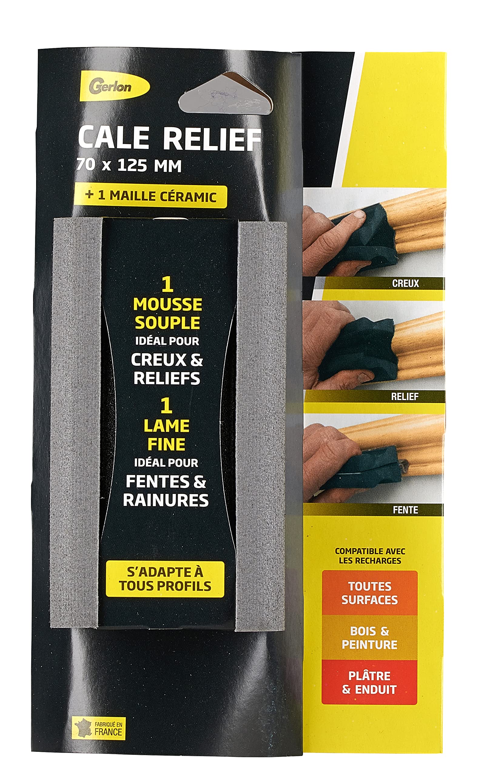 Gerlon Flexible Abrasive Sanding Block - Body Moulding & Embossing Innovation 70 125 mm + 1 Free Abrasive Neutral (ADBCMM)