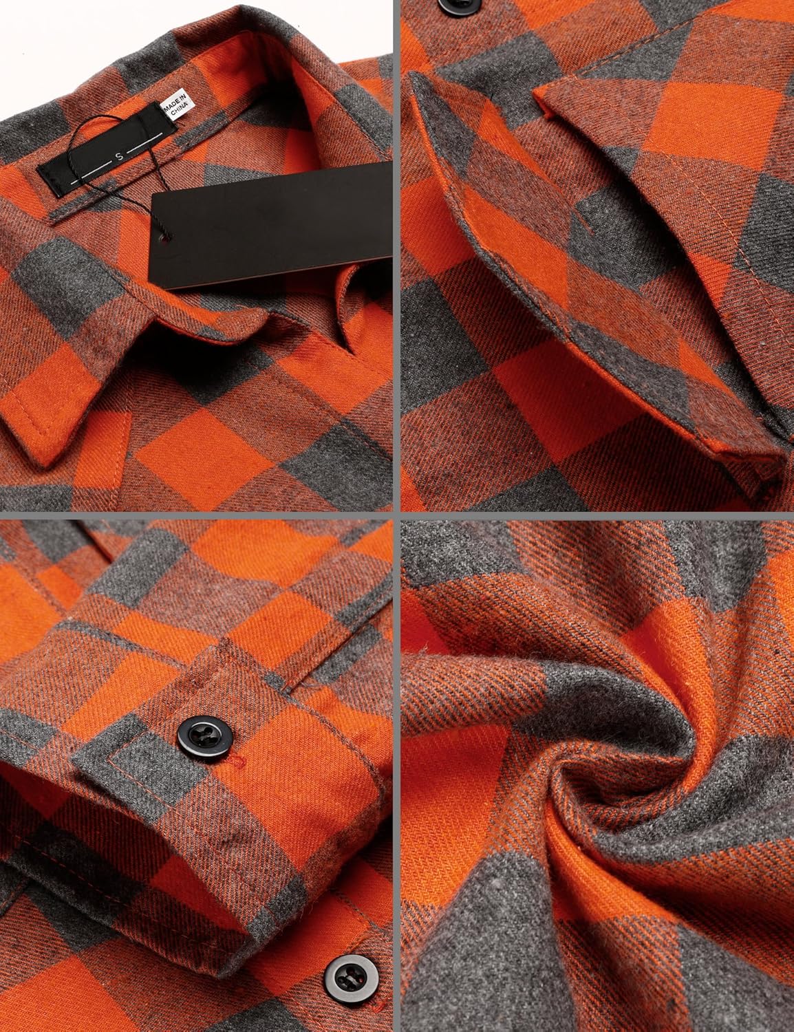 Womens Flannel Shirt Tartan Gingham Checkered Long Sleeve Button Down Plaid Shirt: Clothing