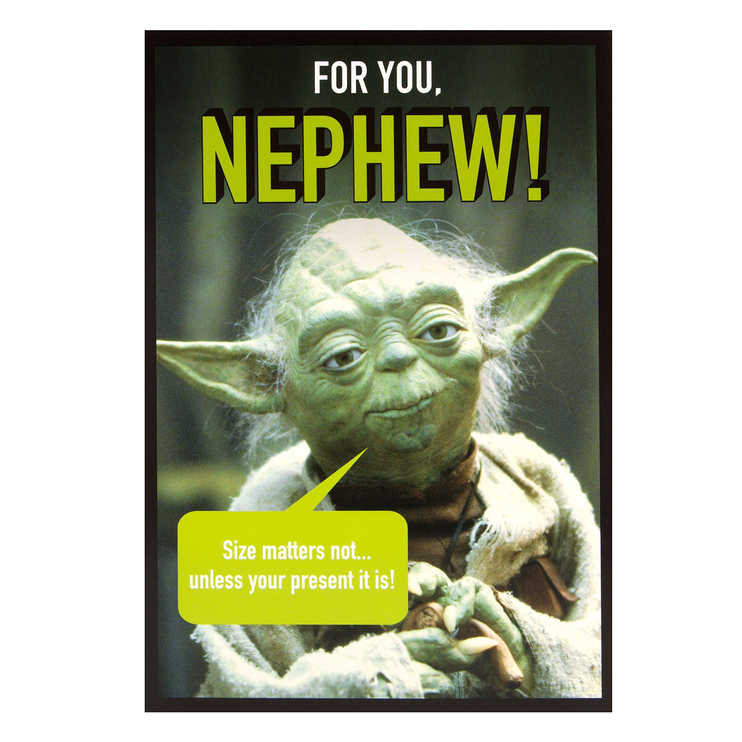 Hallmark Birthday Card For Nephew From Star Wars 'Size Matters Not' - Medium
