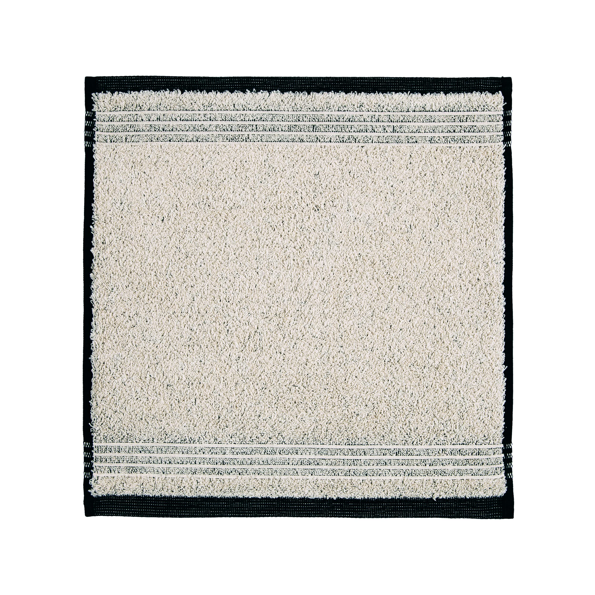 Möve Eden face cloth 30 x 30 cm, 80% cotton / 20% linen, nature/black
