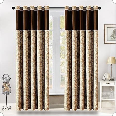 Supreme Bedding Fully Lined Curtains Paisley Jacquard Curtains