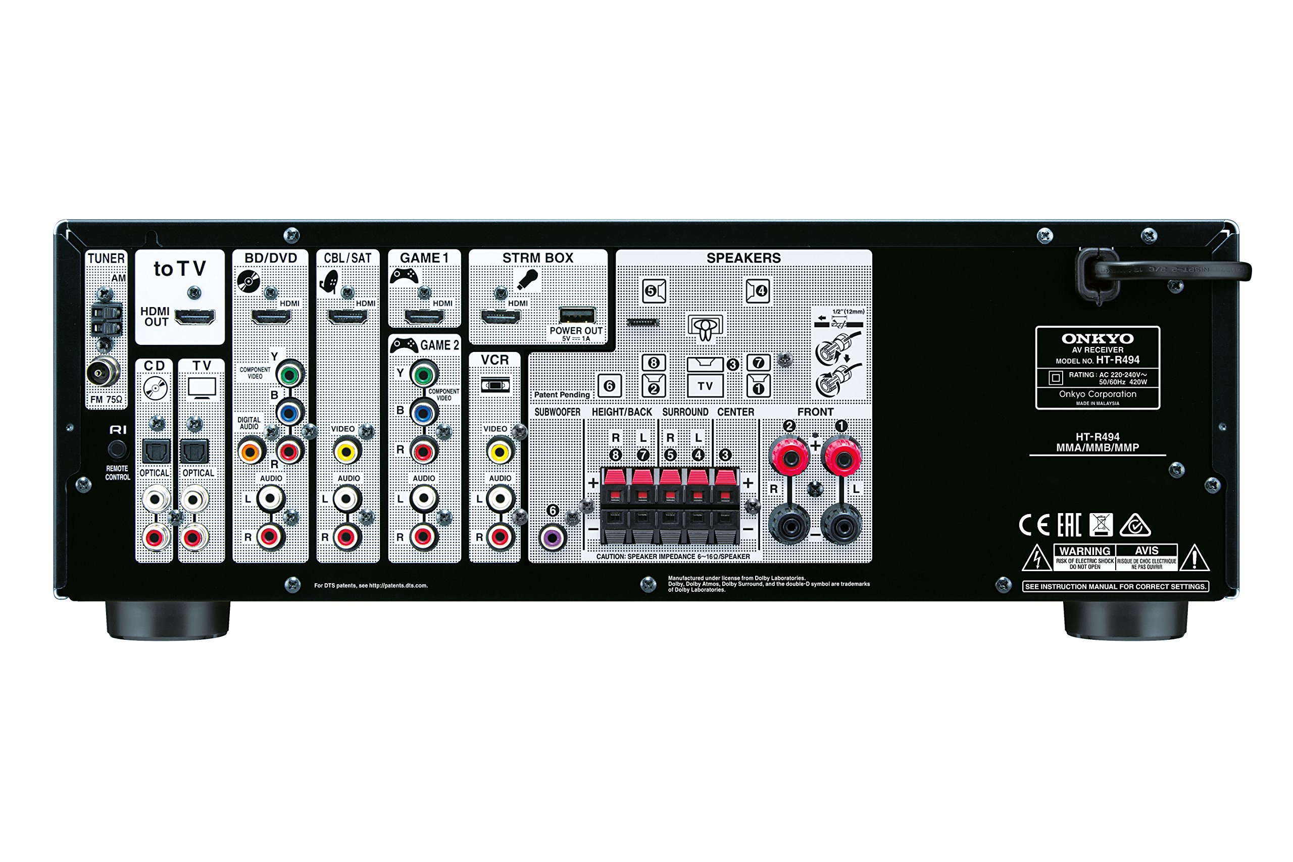 Onkyo HTS5805(B) 5.1 Home Cinema System with AV Receiver and Speakers