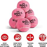 The Dog's Balls Dog Tennis Balls Pink Medium 6-Pack Non Abrasive Felt view 6