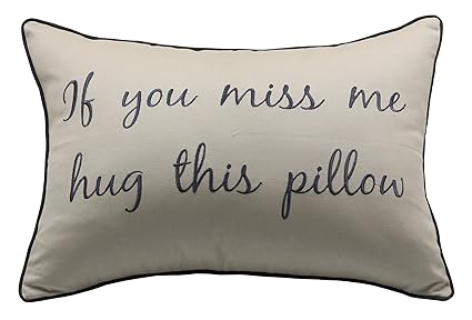 Yugtex Pillowcases If You Miss Me Hug This Pillow Embroiderd Throw