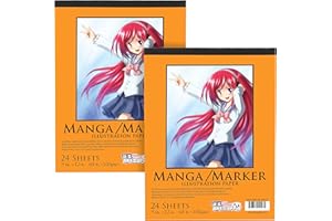 U.S. Art Supply Bloc de papier manga de qualité supérieure, 22,9 x 30,5 cm, 27,2 kg (100 g/m²), bloc de 24 feuilles