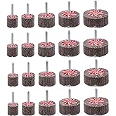 Mixiflor 20 Pcs 5 Sizes 60/80/120/240 Grits Abrasive Flap Wheel Sander | 1/4 Inch Shank Flap Wheels for Drill, Die Grinder Flap Wheel,Flap Wheel Sander for Drill