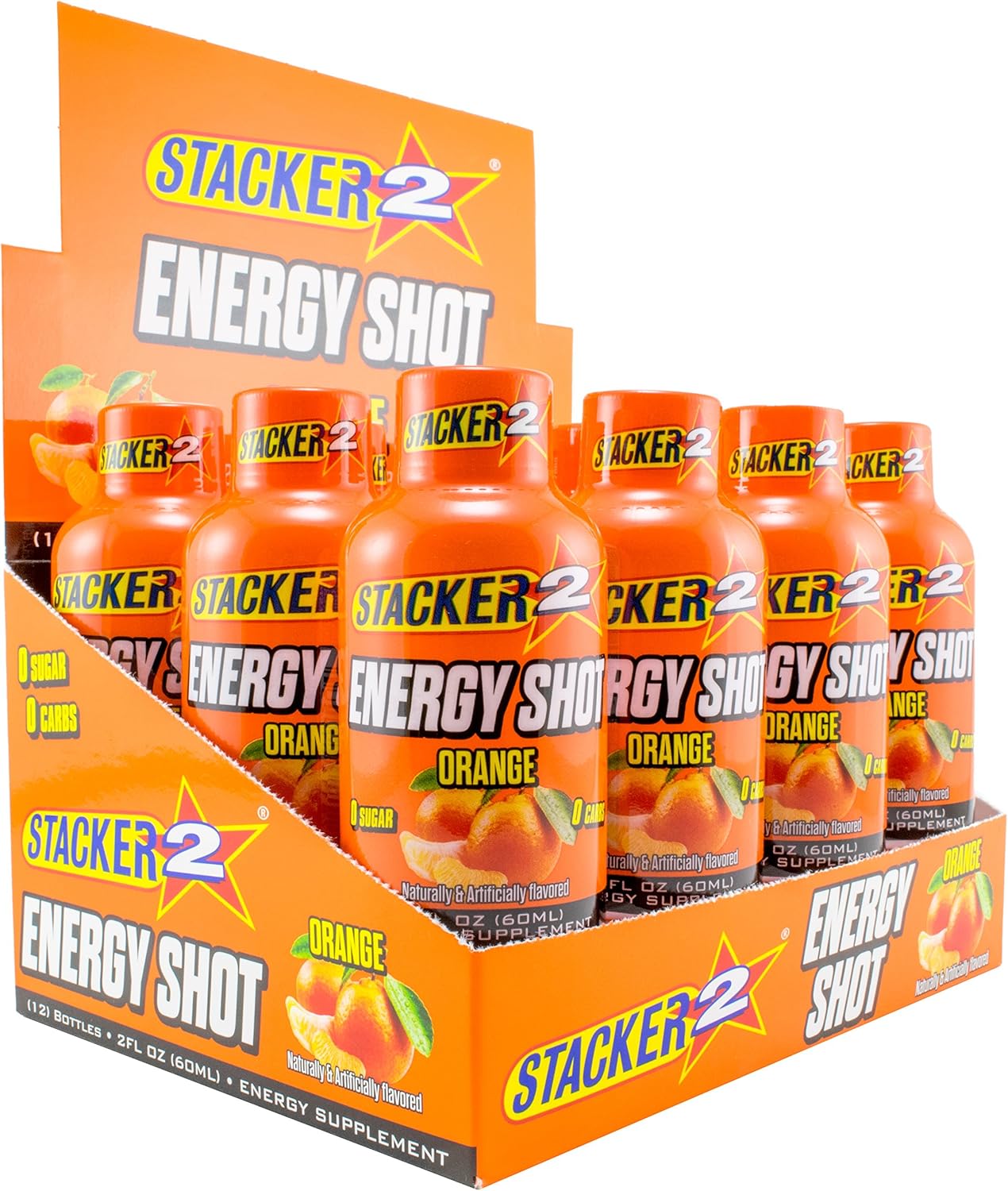 Stacker 2 Energy Shots, Orange Flavor 12pk (1) 4 DailyNutriPlus LLC