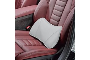 MEIXUNR Soft Lumbar Support Pillow for car Seat & Car Driver's Seat Lumbar Support Pillow Memory Foam Back Cushion for Pain Relief Improve Posture (Mesh Fabric-Grey, Small Size)