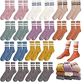 Tergy 6/20 Pairs Fuzzy Socks Soft Cozy Fluffy Warm Winter Sleep Plush Bed Microfiber Slipper Fleece Socks for Women