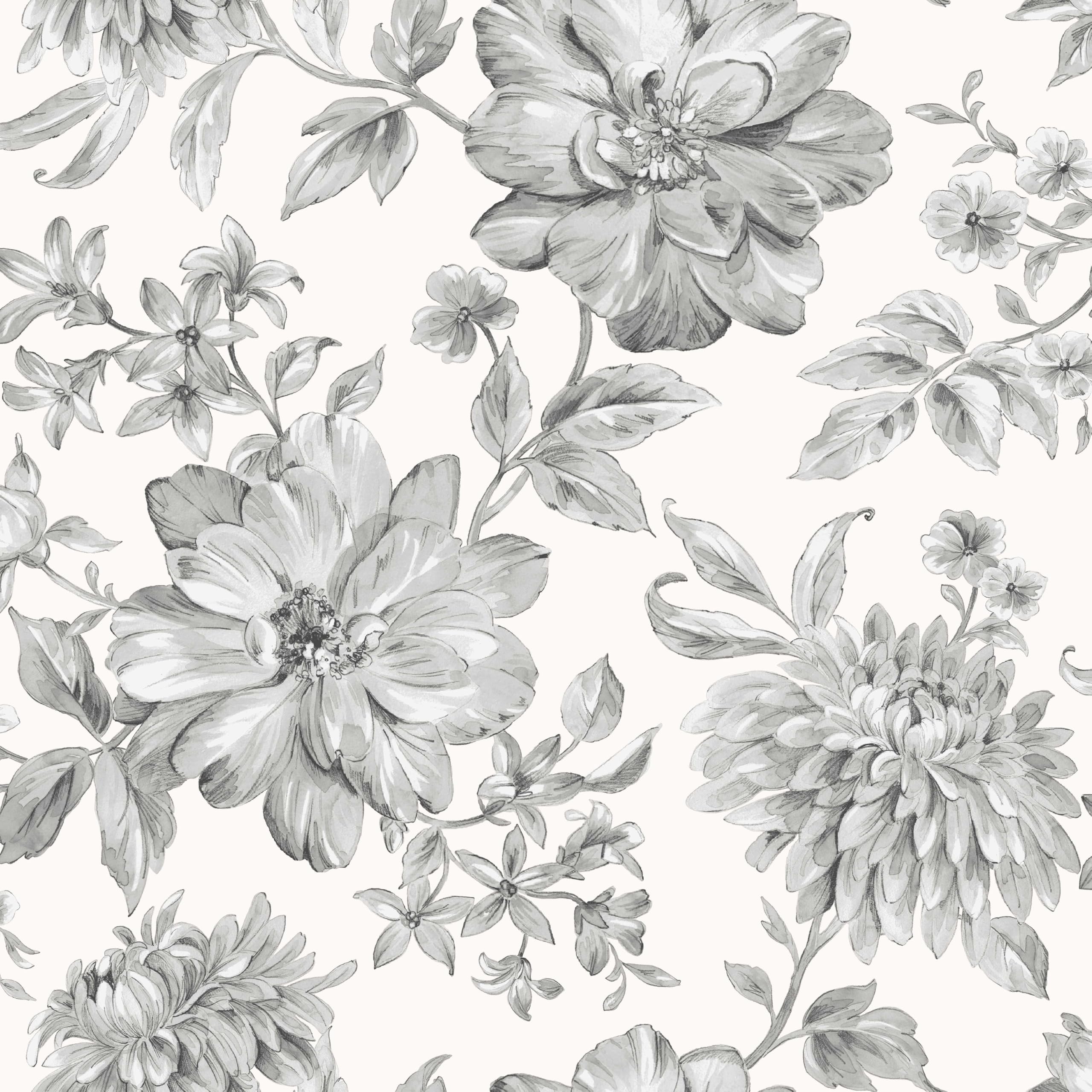 Fine Decor FD43612 Isabella Floral Wallpaper Roll, Grey