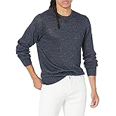 Vince Men's Regular Linen Melange Long Sleeve Crew