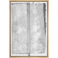 SIGNWIN Framed Canvas Print Wall Art Black and White Squares on Scratchy Black Background Abstract Shapes Block Print Modern Art Alternative Dramatic for Living Room, Bedroom, Office - 16