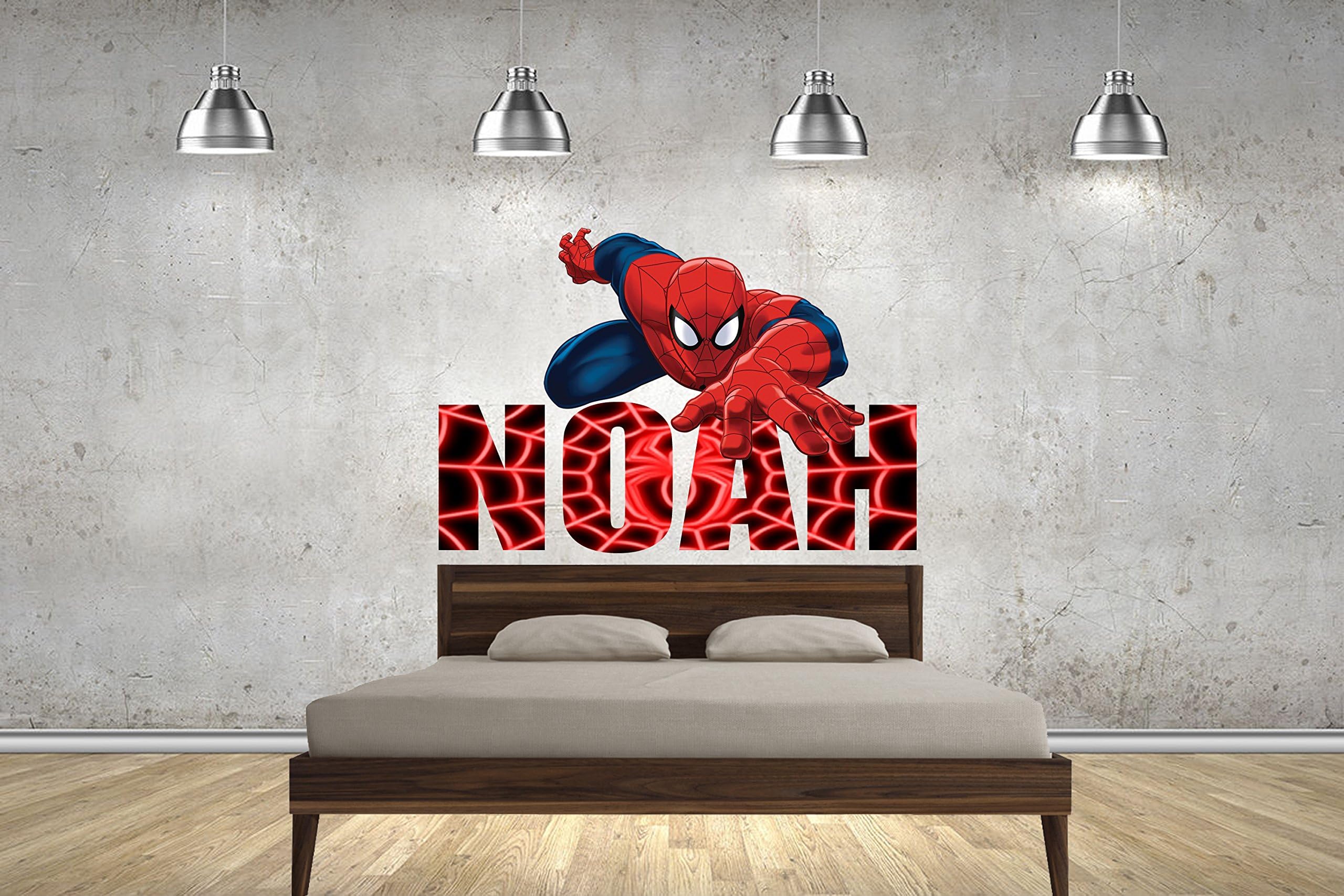 Customise4U New Spiderman Personalised With Your Childrens Name Named Kids Wall Stickers Wall Art Transfers Decals