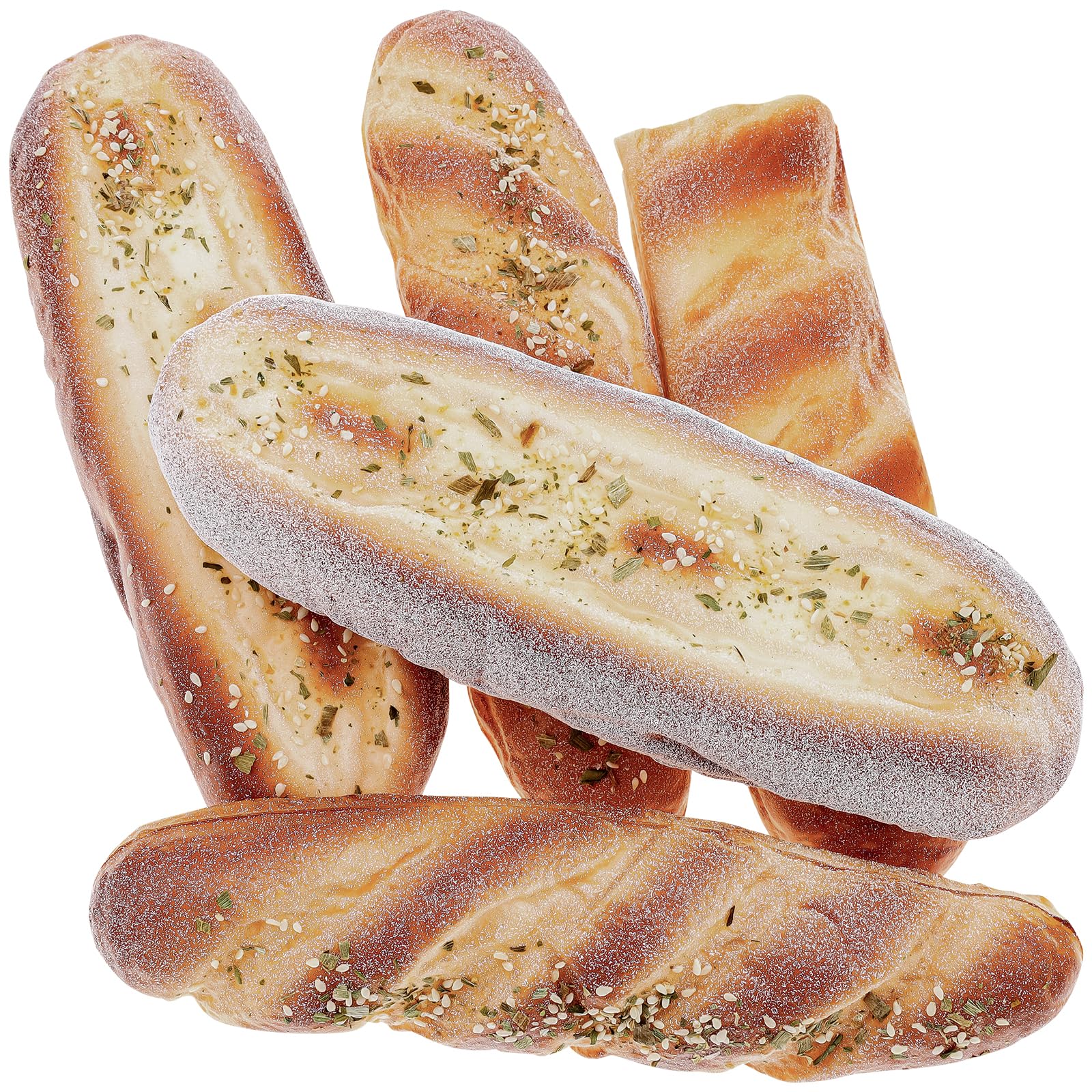 Photo 1 of Yatinkim 5pcs Fake Bread Set Realistic Artificial Bread Fake French Loaf Rolls Decoration Lifelike Faux Baguette Food Decor Simulation Sesame Dessert Display Prop Bakery