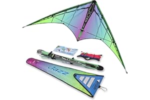 PRISM KITE TECHNOLOGY Jazz 2.0 Dual-line Sport Kite Ready to Fly with Flying Lines, Wrist Straps, Winder, Instructions, and Storage Bag
