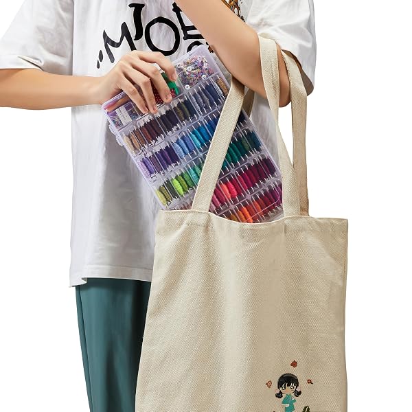 XMZCOLA EMBROIDERY KIT FOR BEGINNERS ADULTS,1200 PCS + FRIENDSHIP BRACELET STRING KITS WITH STORAGE BOX,95 COLORS EMBROIDERY THREAD AND 1000 CRAFTS BEADS,EMBROIDERY FLOSS AND ACCESSORIES