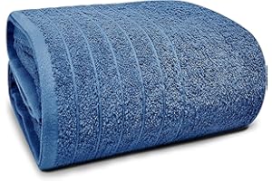 Tens Towels Jumbo Bath Sheet 40 x 80 Inches, Oversized Bath Towel Sheet, 100% Cotton, Lighter Weight, Quicker to Dry, Super Absorbent (Blue)