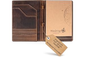 Wanderings Vintage Leather Padfolio - 25.4 x 33 cm / 10x13" - Professional Organizer and Resume Folder Antique Leather Docume